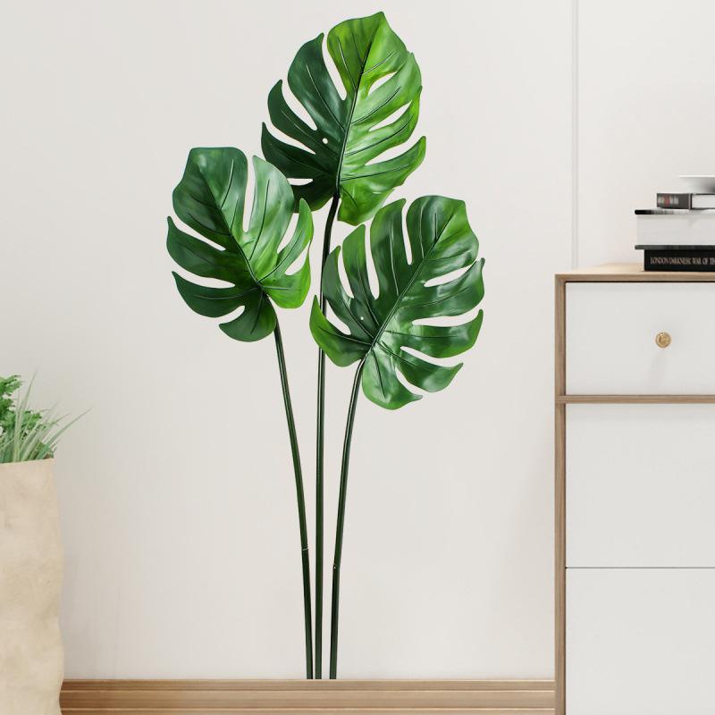 Removable Artificial Green Plant Wall Sticker for Bedroom and Living Room Home Decor Background Self Adhesive Peel and Stick