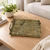 Textured Aluminum Tray with Handles Sleek Serving Sturdy for Home Decor,