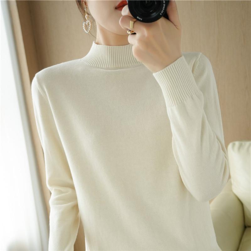 Damegenser MODERN NEW SAGA Vårullgensere Turtleneck strikket genser Høst Dame Jumper Strikket Topp