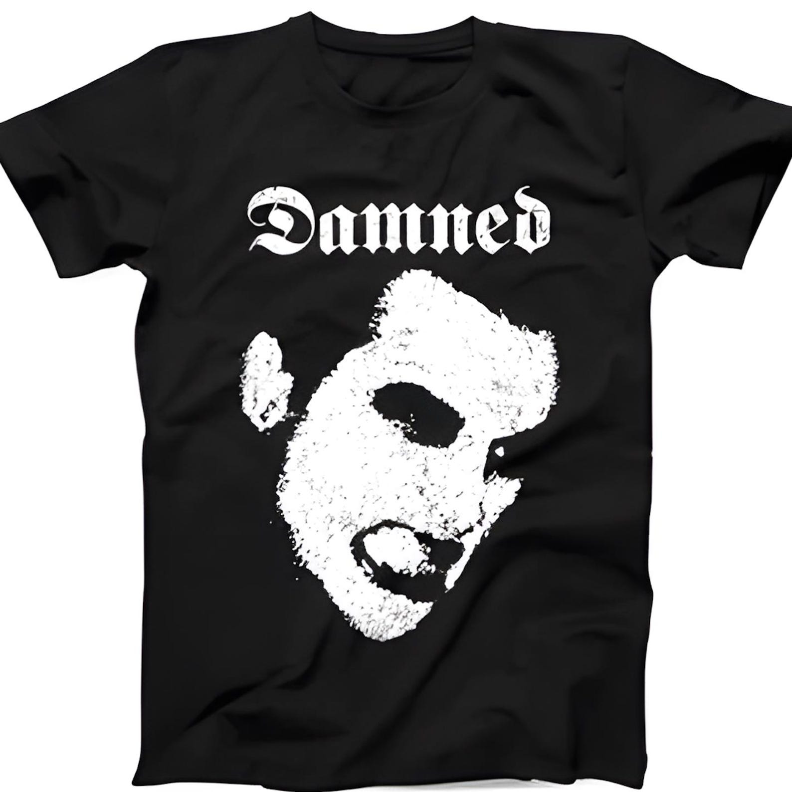 The Damned Dave Vanian Portrait T-Shirt, Gothic Punk Rock Tee 4XL