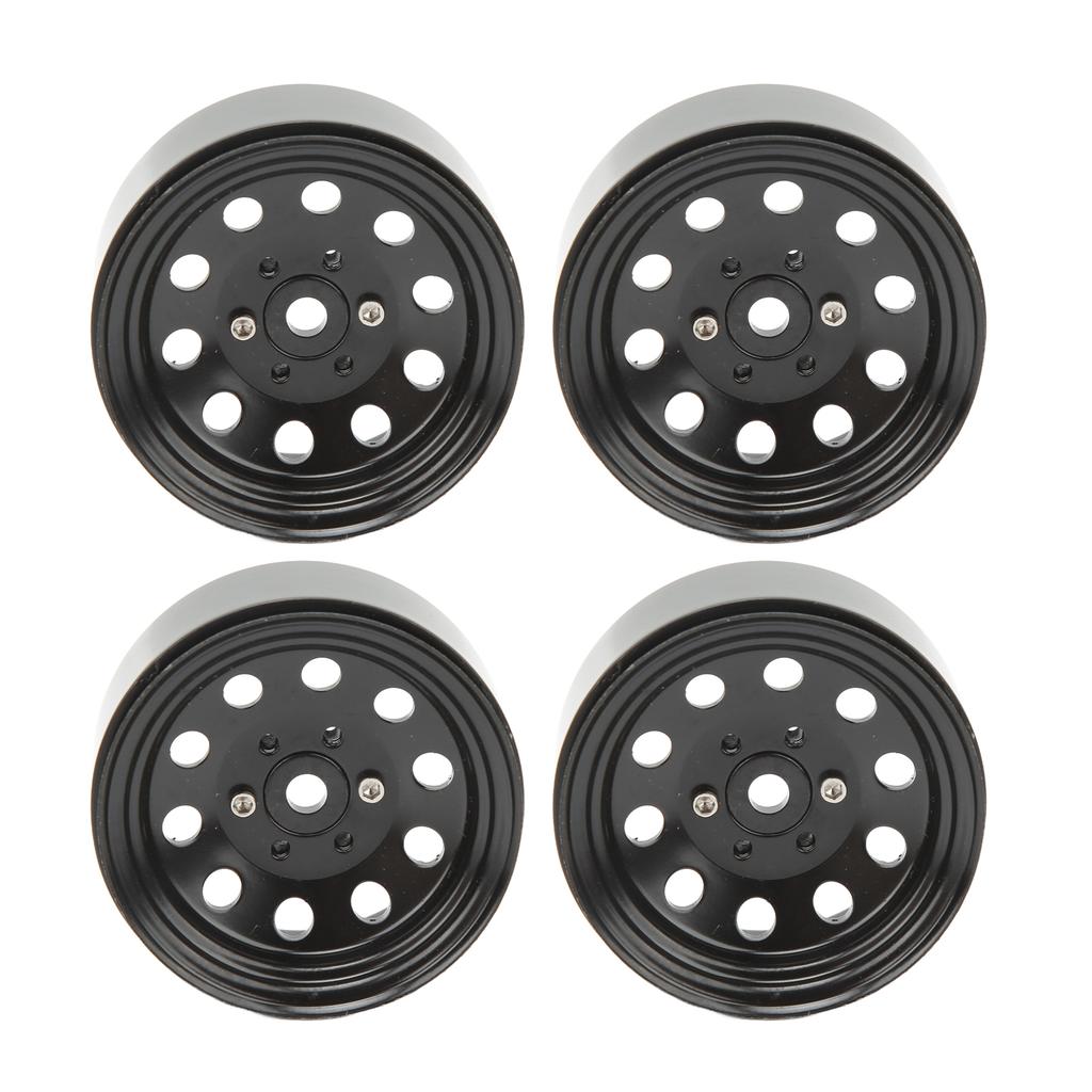 4PCS RC Beadlock Wheel Hub 1.9in Iron Wear Resistant Reusable RC Wheel Hub for Replacement Black