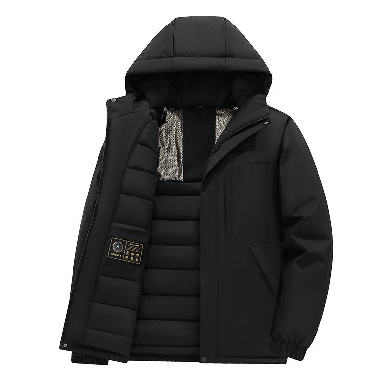 Couple Thickened Cotton-padded Jacket Graphene Hooded Thermal Cotton-padded Jacket Outdoor Casual Waterproof and Windproof Cotton-padded Jacket