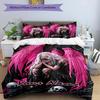 3PC Custom Name Pink Angel Dreams Bedding Set Printed Bedding Set Duvet Cover Closure Includes 1 Duvet Cover & 2 Pillowcases for All Seasons Bedroom