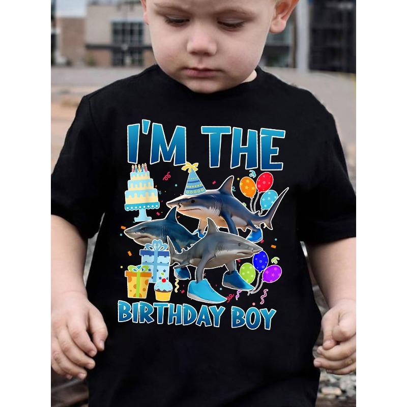 Summer Fashion Boys Short-Sleeve T-Shirt Wearing Shoes Cartoon Print Outdoor Casual
