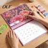 Stationery for New Year 2027 DIY Faux Diamond Art Hanging Calendar, Rhinestone Painting Illustration Seasonal Numbered Projects Theme Spiral