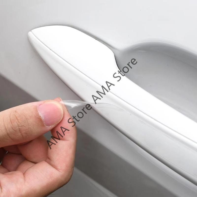 X7JF Vehicle Door Handle Shield Transparent Adhesive Film Antiscratch Protector Easy To Install For Automotive Exterior 8pcs
