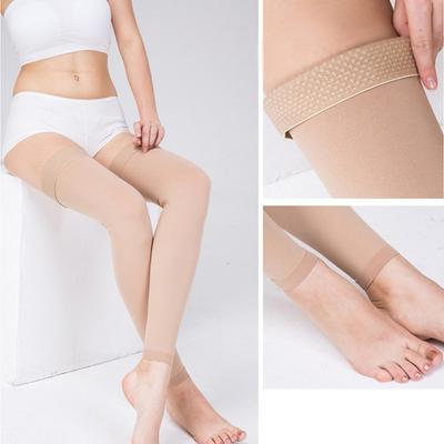 1 Paar mit Silikonband Oberschenkelhohe Kompressionsstrümpfe Offene Zehen Kompressionsbandage Wickel Damen