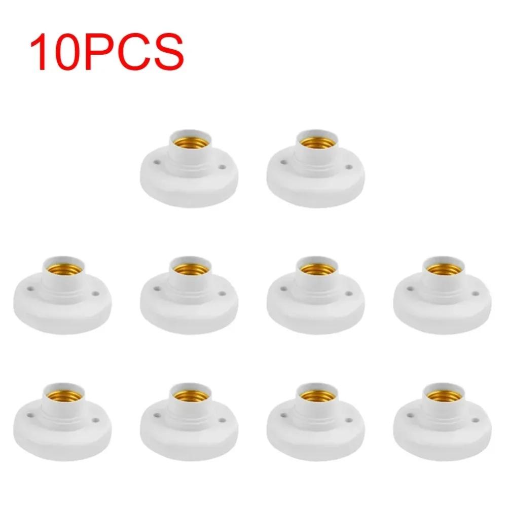 5/10PCS E27 Screw Cap Socket White Gold Ceiling Light Lamp Bulb Fixing Base Stand Light Bulb Holder Lamp Socket For Home