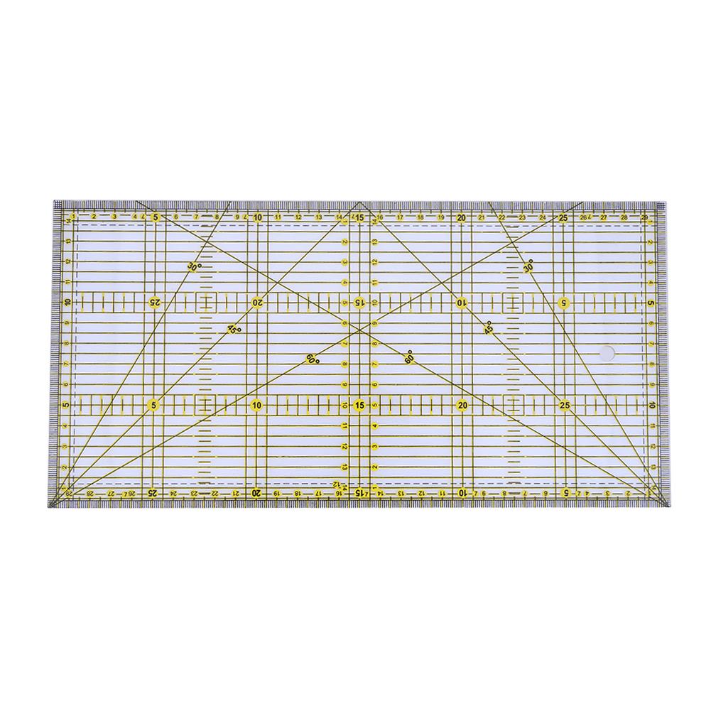 Plastic Clear Ruler Square Patchwork Cloth Ruler Multi-Purpose 30x15cm with Grid Lines for Garment Design for Sewing Crafts