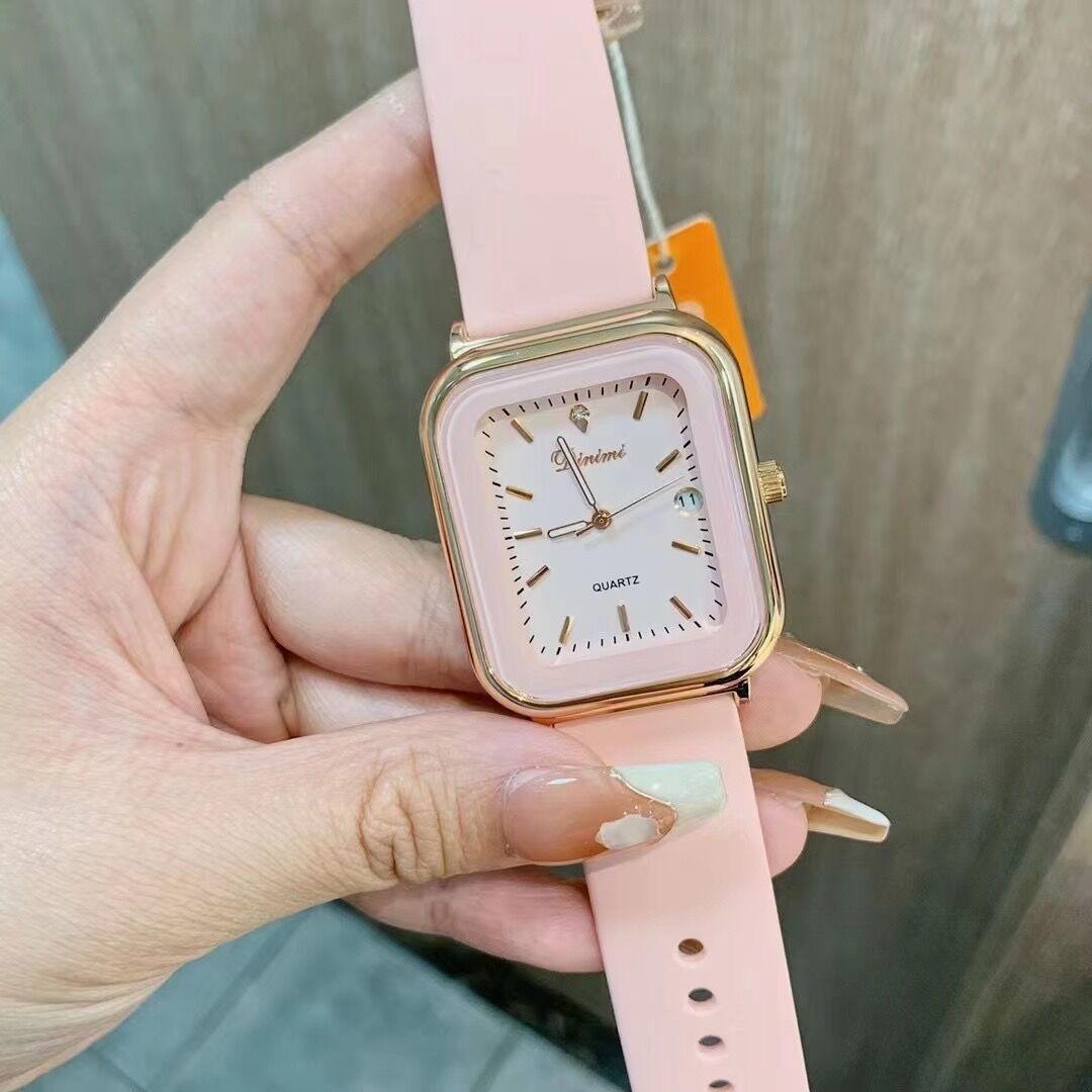 Watch Rectangle Silicone Strap Calendar Large Dial Watch Fashion Trend Women S Watch