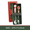 Christmas Day Dessert Spoon Creative Santa Claus Snowman Present Spoon Fork Tableware Set Animation Stainless Steel Cutlery Spoon Set