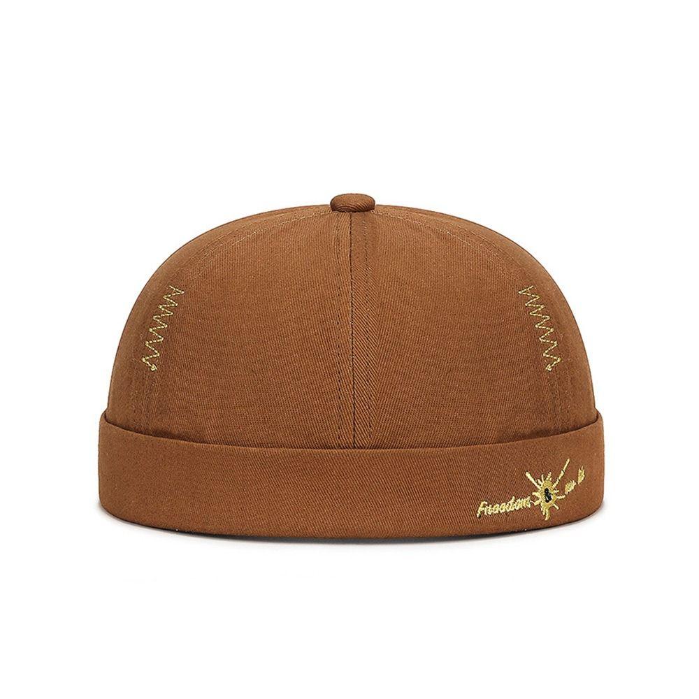 Fashion Hip Hop Beanie Street Hat Letter Embroidery Cotton Skullcap Adjustable Solid Color Melon Beanie Cap for Men Women