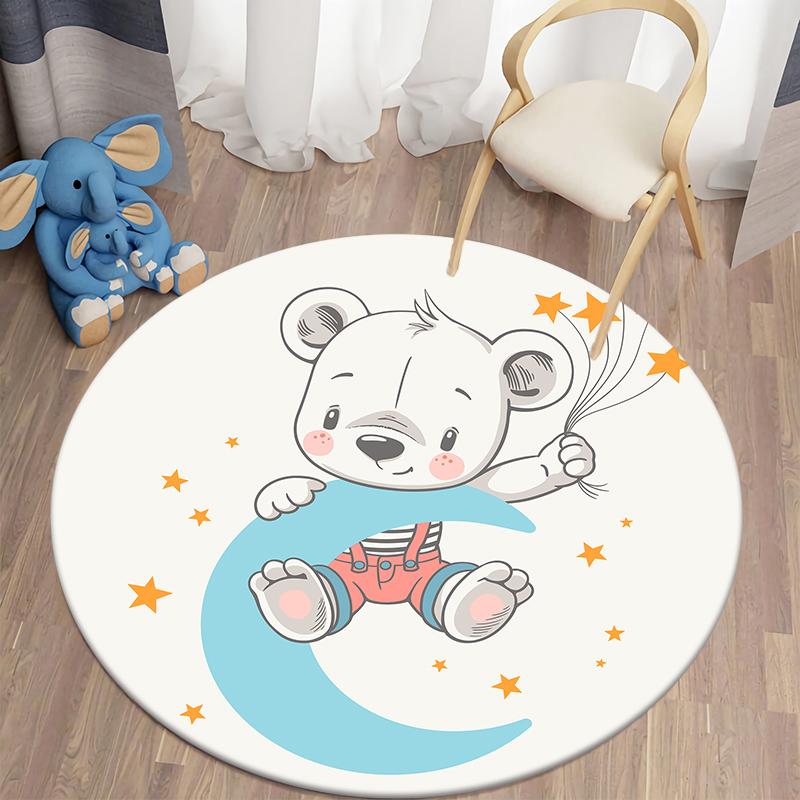 Potištěný kulatý koberec do obývacího pokoje Camping Picnic Mat Protiskluzová podložka na jógu