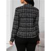 Women S Fitted Plaid Long Sleeve Button Blazer