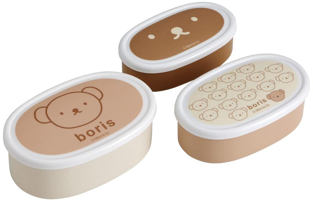 Skater Lunch Sealable Storage Set of Made in Box, Containers, 3, 860ml, Boris, Japan, SRS3SAG-A