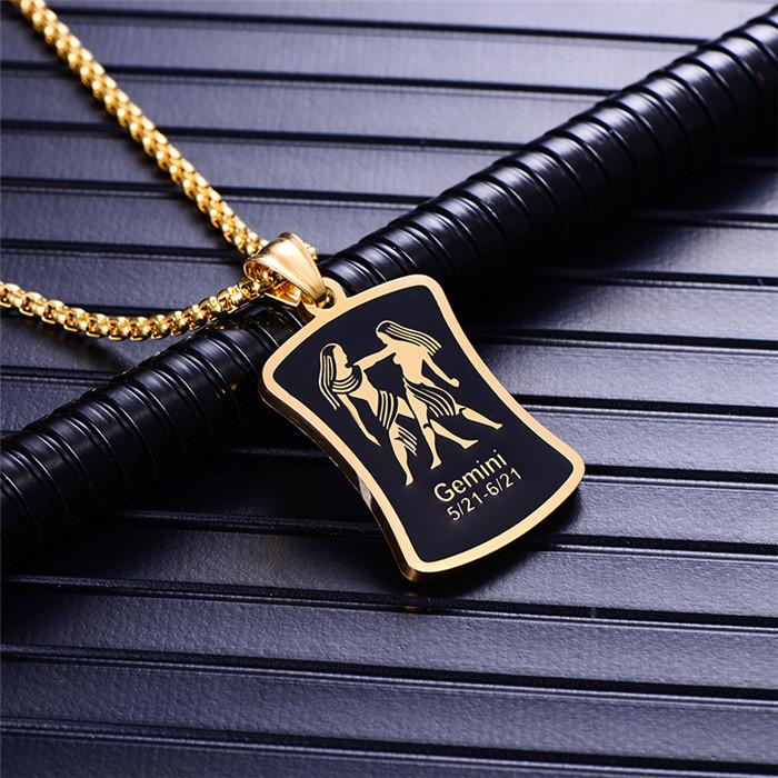 Skorpion 12 Konstelacji Naszyjnik Prezenty Urodzinowe Kolor Złoty Stal Nierdzewna Amulet Wisiorek Znak Zodiaku Biżuteria Collier