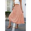 European and American Fresh Floral Long Skirt Slim Fit and Slimming Pleated High Waisted Skirt