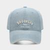 European and American Washed Denim Baseball Cap Big Head Circumference Letter Embroidery Women's Face Small Visor Men's Trendy Old Cap