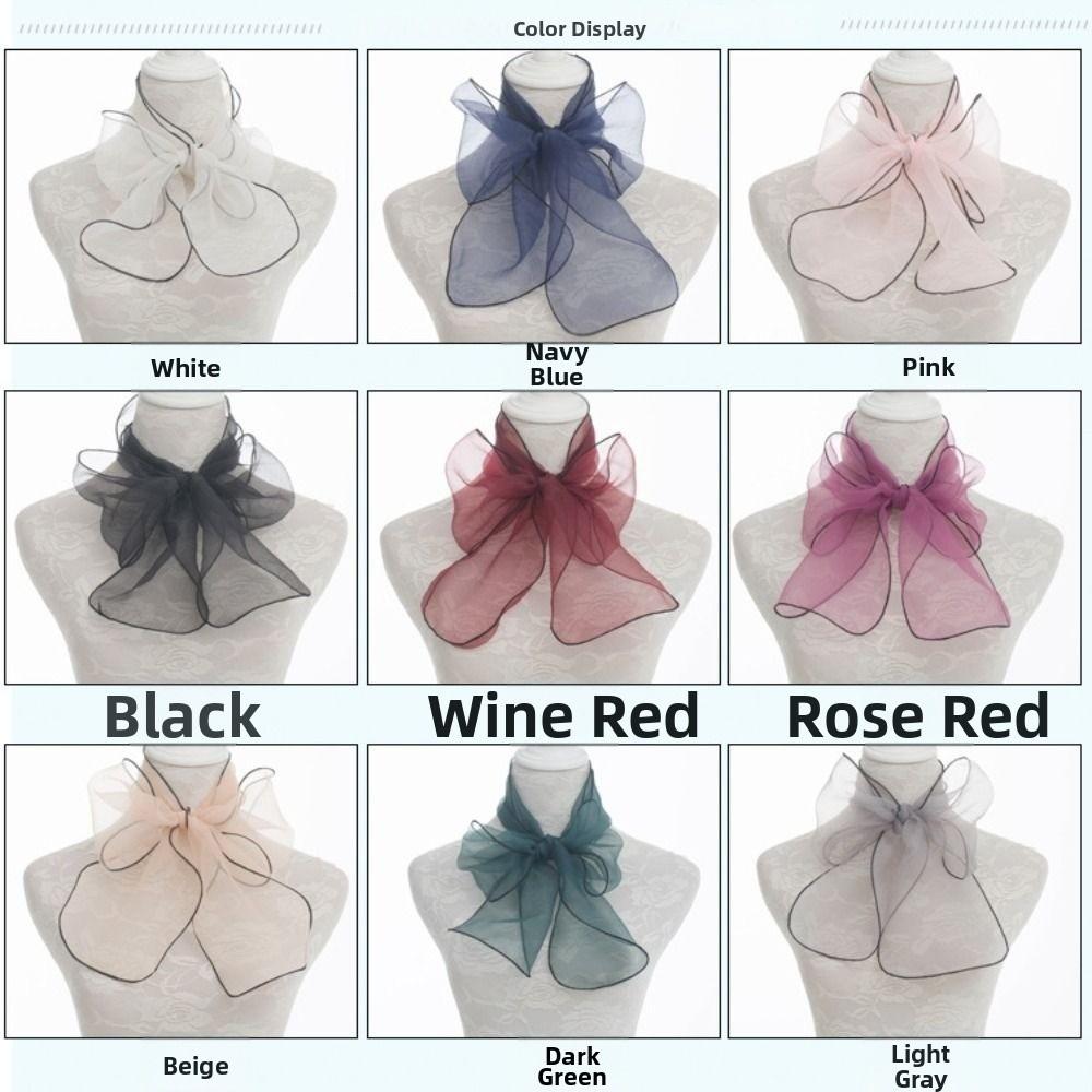 Solid Color Women's Silk Scarf Soft Head Scarfs Korean Style Square Hijab Scarf Spring Summer