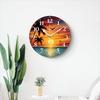 Sunset Wall Clock Non-Ticking Silent Clocks Battery Operated Analog Decor Clock for Home-Beautiful Sunset Over The Ocean with Palm Trees and Birds