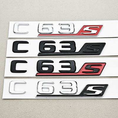 New 3D ABS Car Styling Logo C63S Badge Sticker Rear Trunk Emblem Decals For Mercedes Benz AMG C63S Auto Tail Accessories