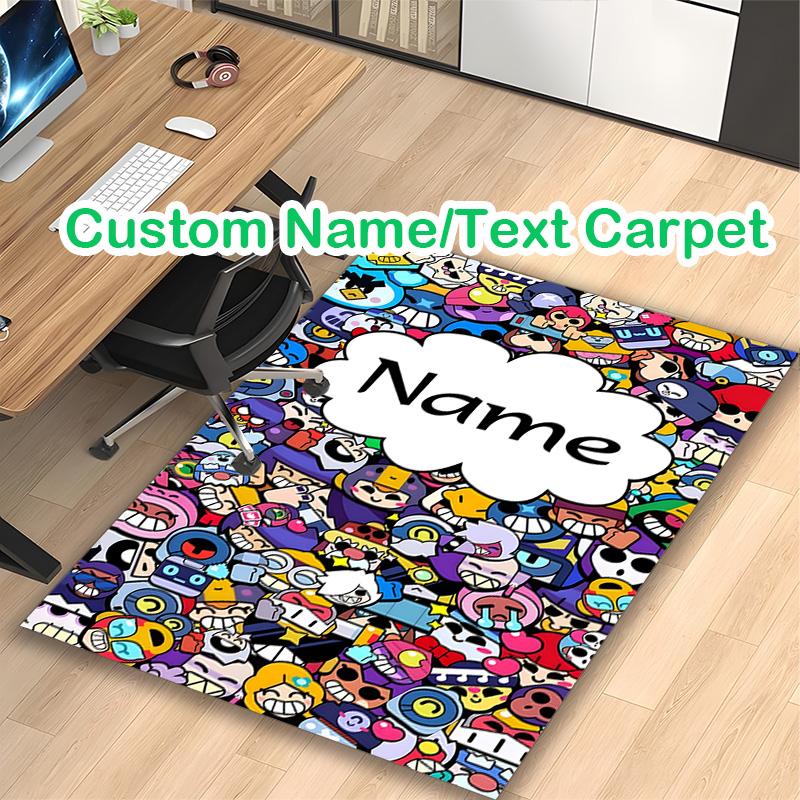 1pc Mixed Cartoon Characters Carpet for Room Floor Mat, Comfortable Office Chair Printed Area Rug, Beautiful Hotel Rug