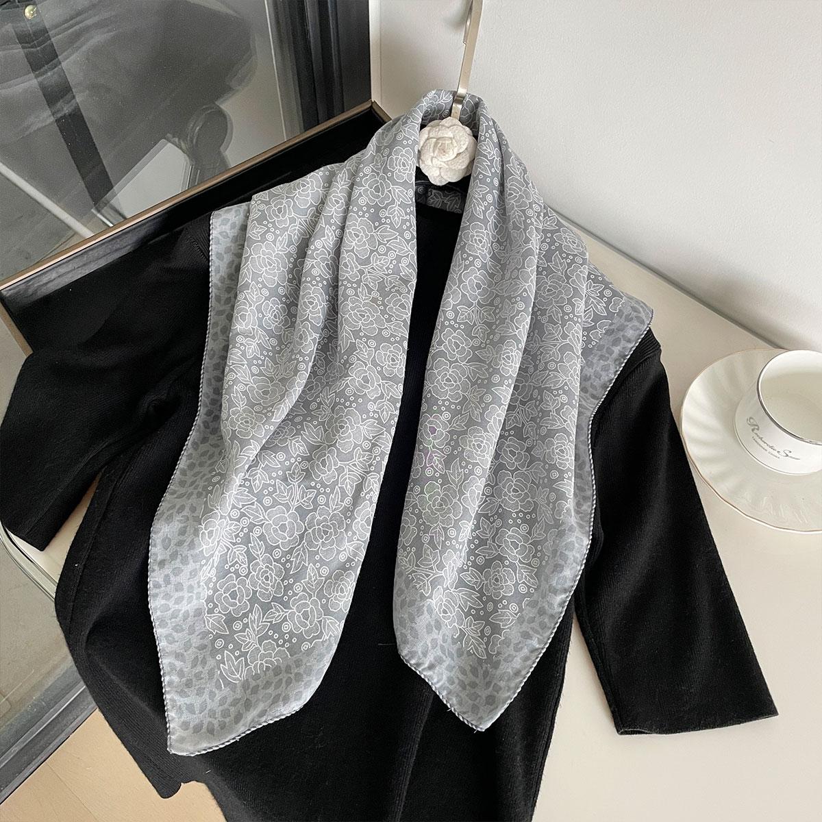 Luxe Zijden Sjaal Vierkante Sjaal Voor Vrouwen Satijn Mode Print Hijab Wraps Neckerchief Vrouwelijke Haarbanden Lint Hoofdband Bandana