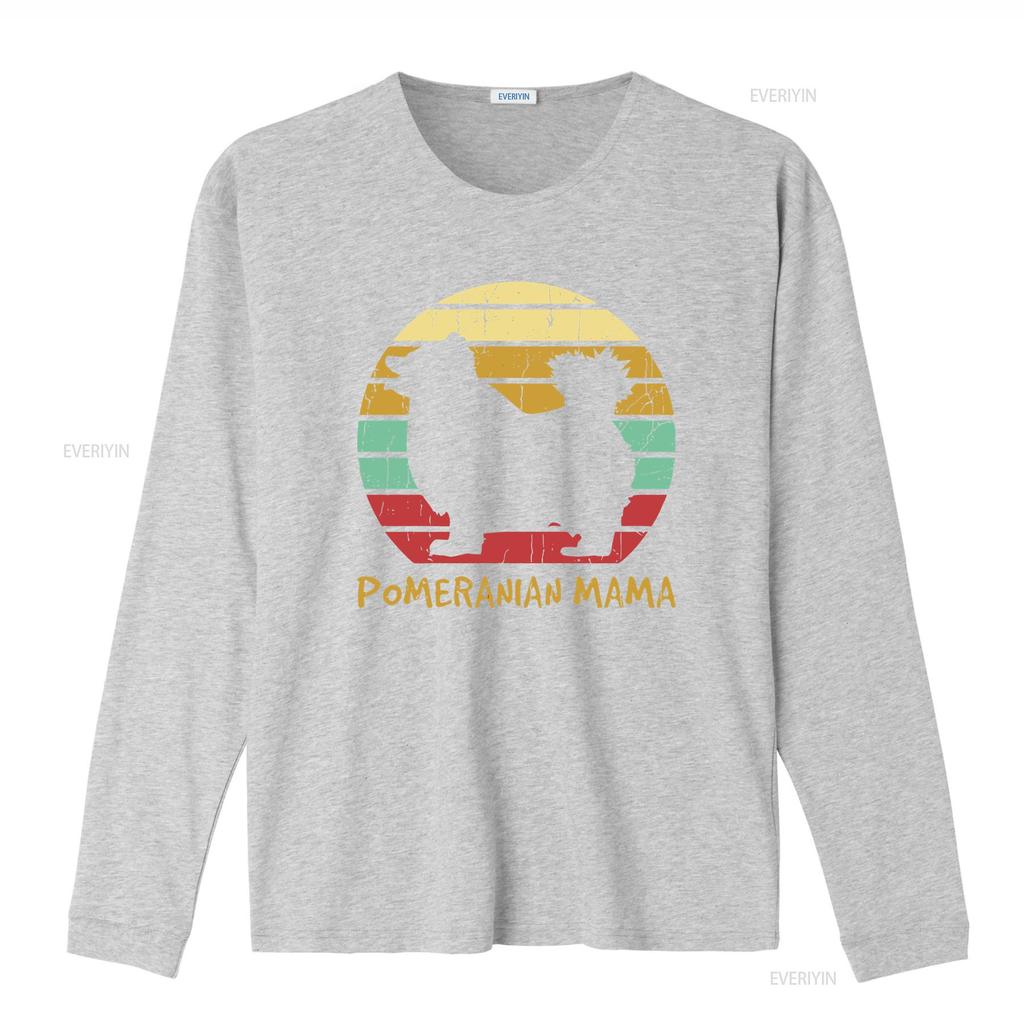 Pomeranian Dog Mama SunseT T Shirt Retro Owner Animal Pet Lover Silhouette Vintage  Vintage Washed Stylish Stretched Streetwear