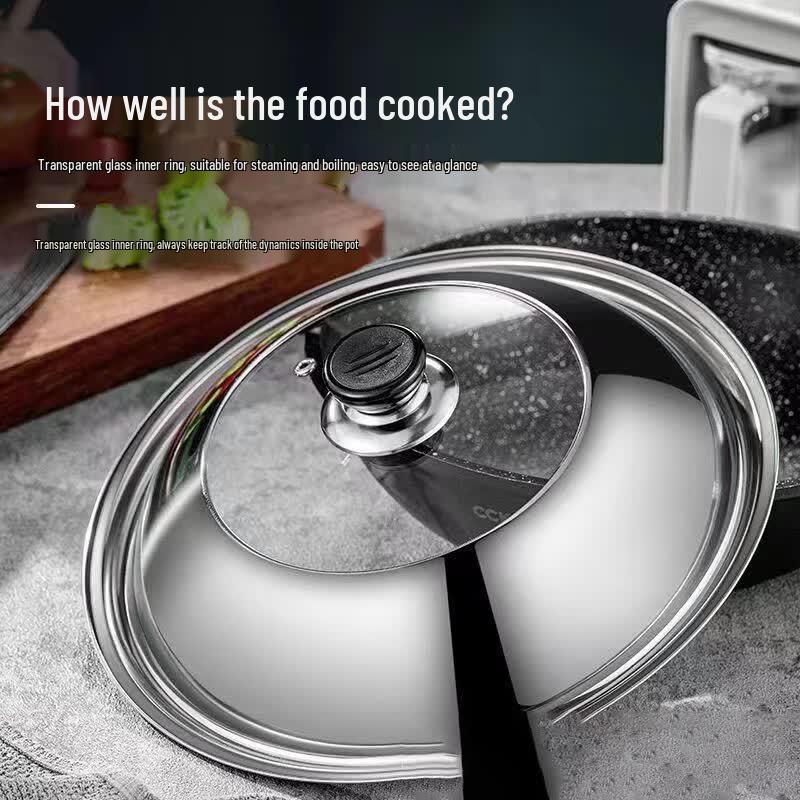 Universal Stainless Steel Visible Glass Pot Lid