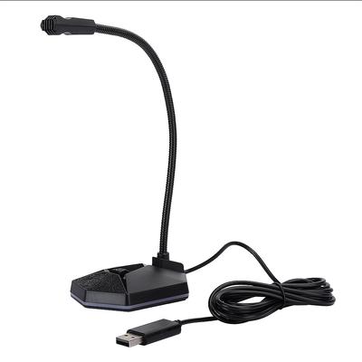 Computermikrofon RGB USB Biegsam 360 Grad Omnidirektional Treiberfrei PC Desktop Mikrofon