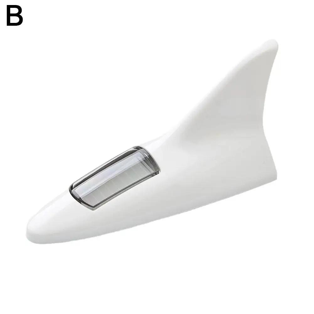 Car Auto Shark Fin Style Tail Warning Light Warning Light-emitting Tail Solar Double-side Light Light LED P0W9