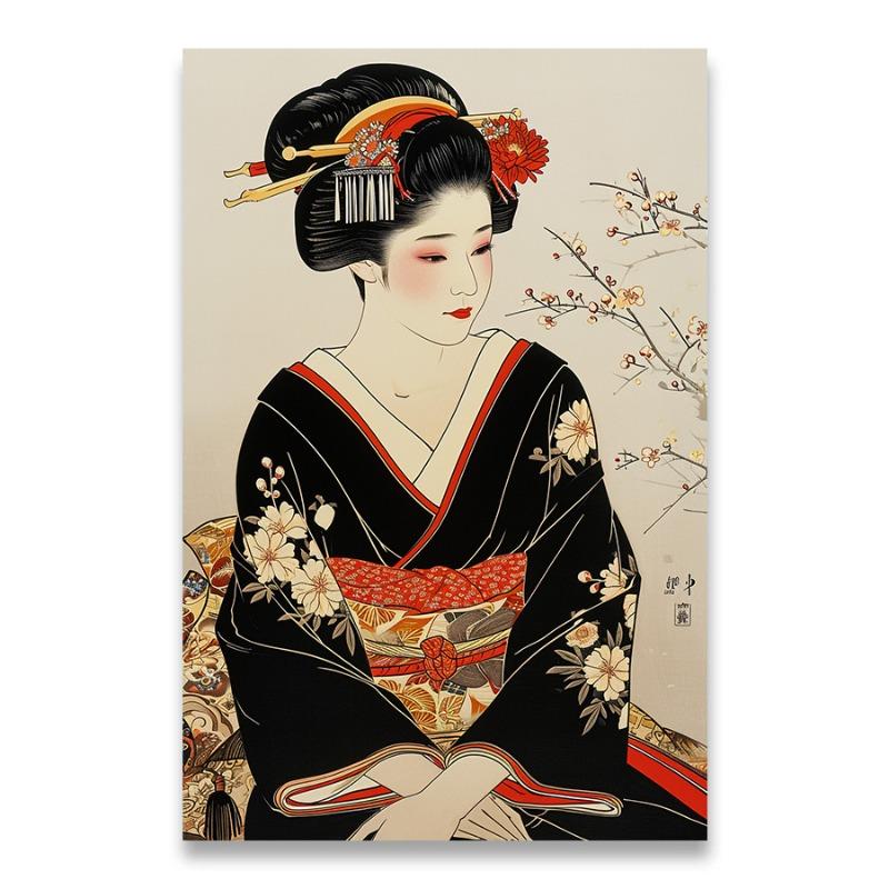 

Домашний Декор Интерьерные Картины Кимоно Гейша Печать на Холсте Макияж 1шт Декоративные Картины Наклейки на Стену Комнаты Декоративный Постер 21cm×30cm NoFrame