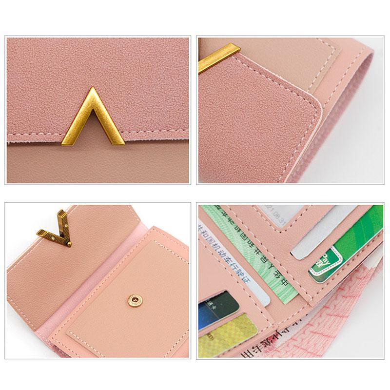 New Simple Women Wallets Short Card Holder Large Capacity Female Purses High Quality Small Card Bag Coin Pocket Wallet For Girls