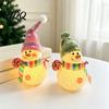 Indoor Holiday Scene Props Lighted Snowman Christmas Ornament with Knitted Hat LED Warm Light