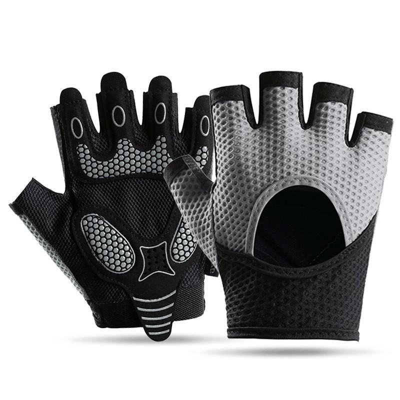 Unisex Half-Finger Gym Gloves Weightlifting Pull-Up Bar Cycling Outdoor Sports Anti-Slip Sweat-Resistant Lightweight