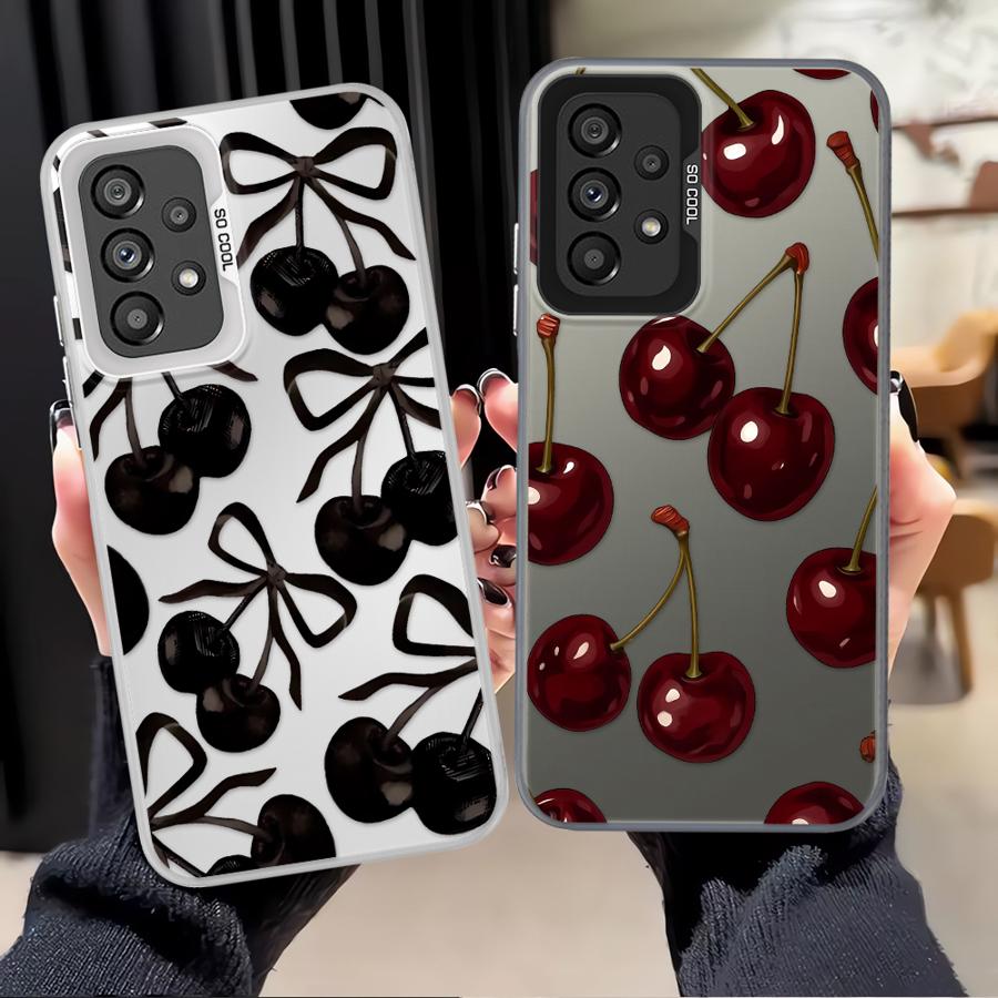 Phone Cover Case for Samsung Galaxy A13 A12 A25 A73 A23 A71 A32 A36 A14 A56 A72 A16 A34 A17 A52 A54 Stylish Cherry Pattern
