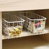1 Pcs Wrought Iron Kitchen Seasoning Storage Basket Storage Basket Bathroom Rectangular Storage Box Wall Hanging Rack Storage