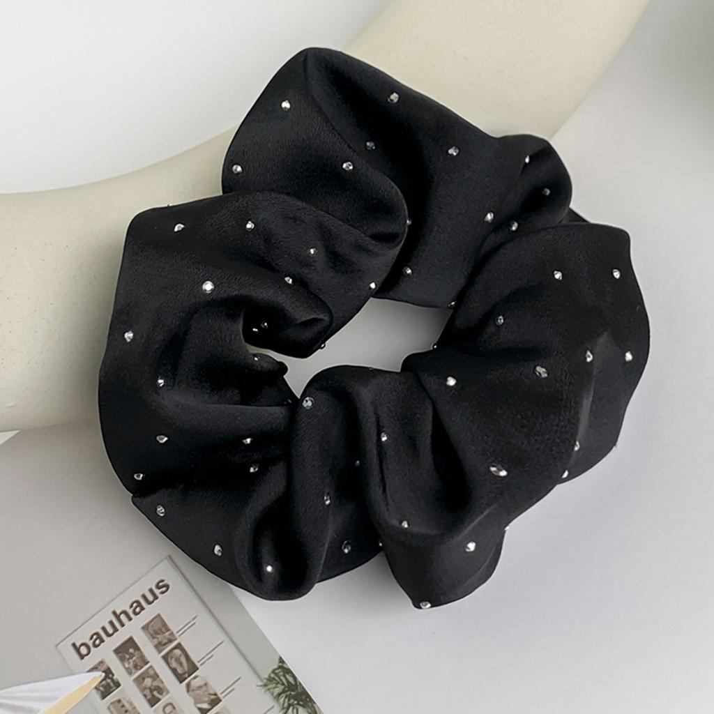 1PC Satin Scrunchies With Rhinestones Decor - Soft And Comfortable Hair Ties For Ponytail And Hair Accessories