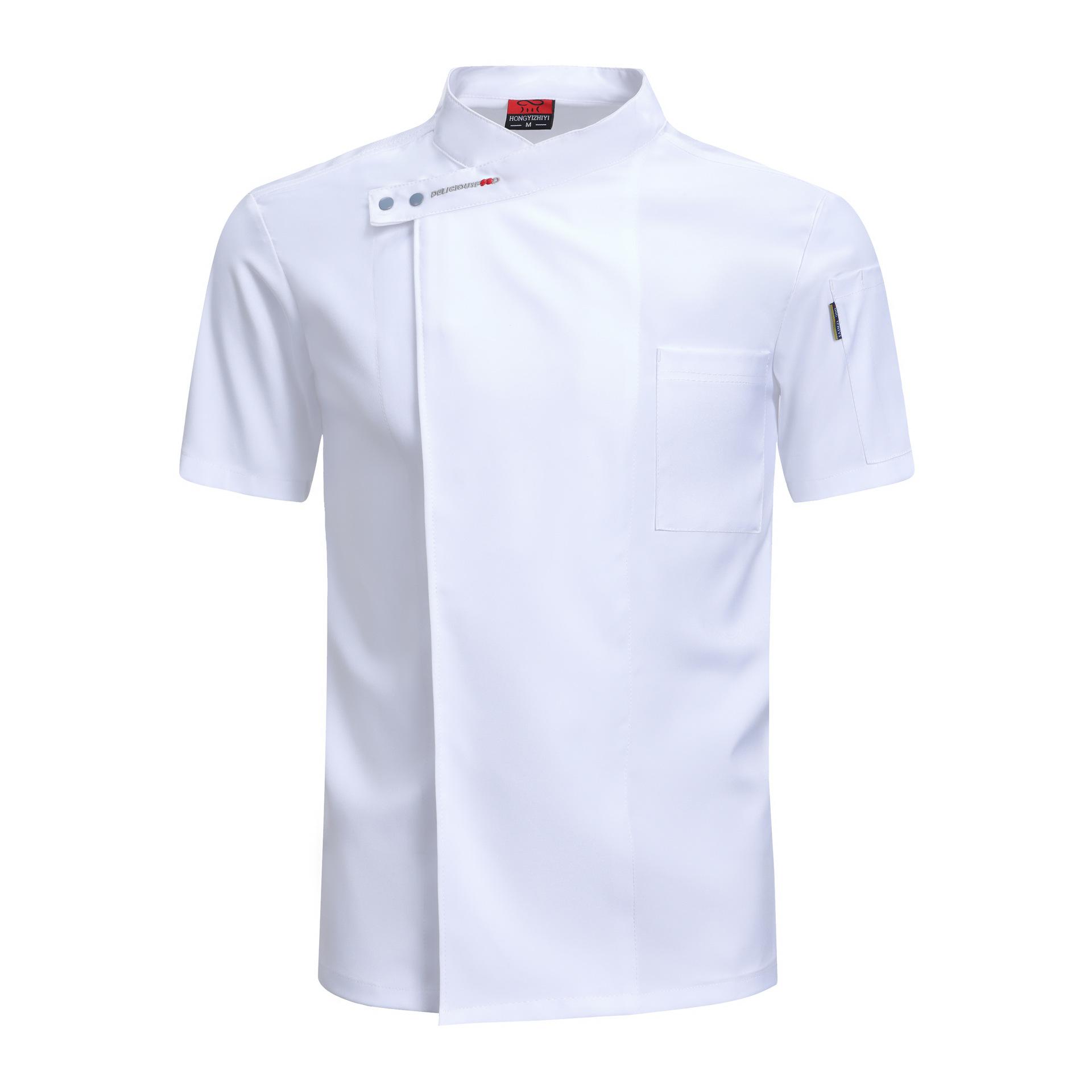 

High-end Catering Chef Overalls Men s Short-sleeved Breathable Summer Thin Western Restaurant Hotel Baking Special Clothing M белый