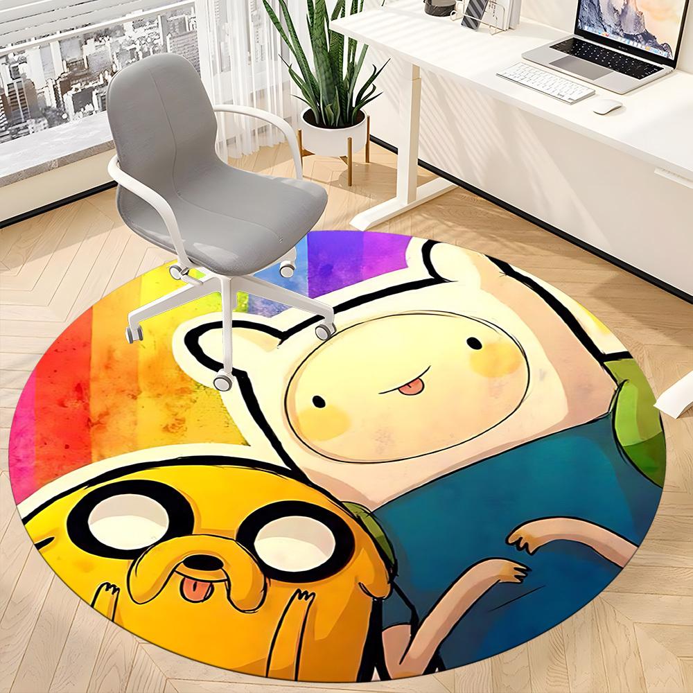 1pc Adventure Time Friendship Office Round Area Rug, Under Office Chairs Bedroom Living Room Home Decor  A1022288