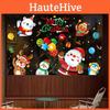 Static Electricity Christmas Stickers With Santa Claus Reindeer Design Snowman