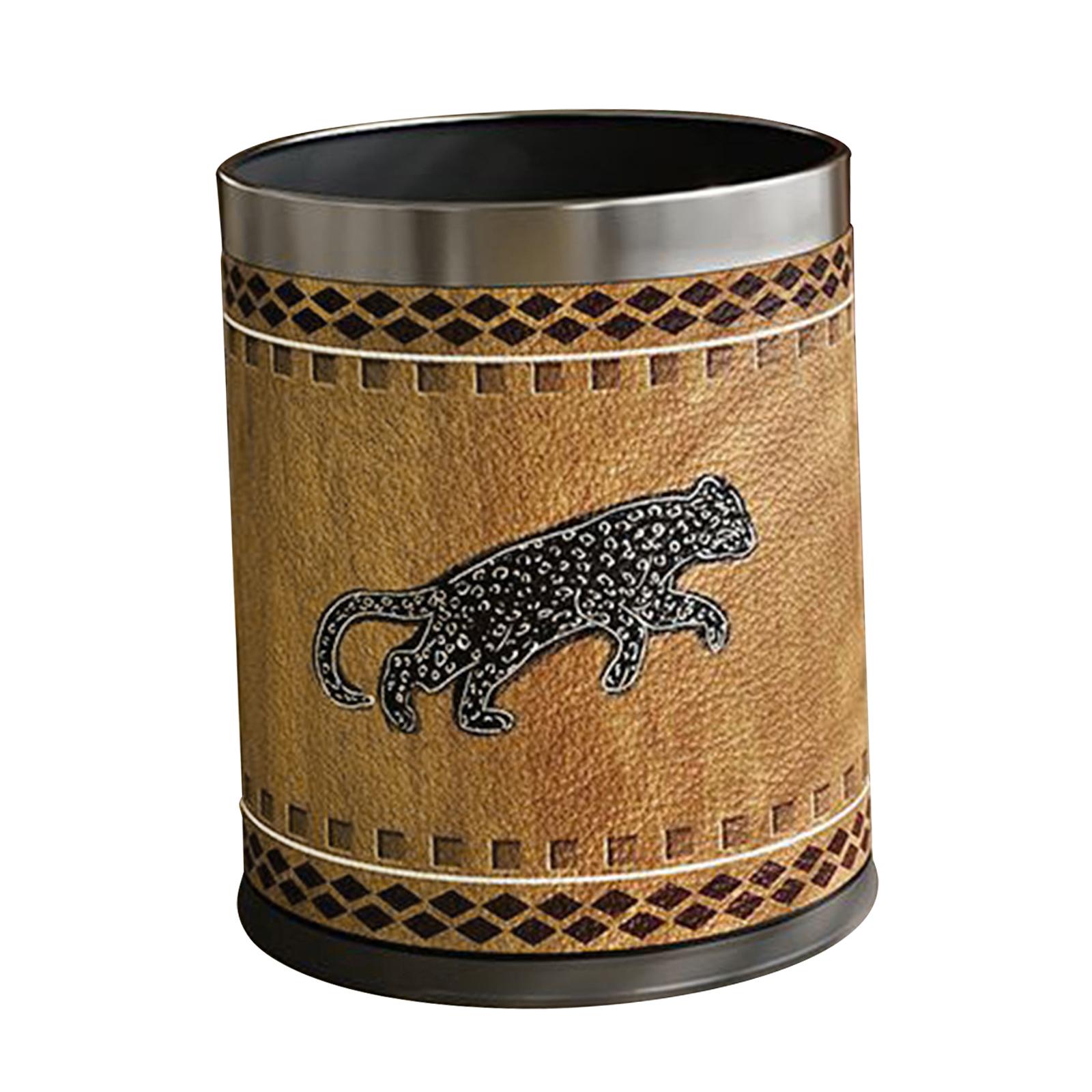 

Round Trash Can French vintage Garbage for Bedroom Kitchen Bathroom Office Living Room Dorm Laundry Room Indoor