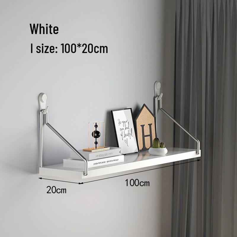 Punch-Free Wall-Mounted Iron Art Storage Rack for TV, Living Room, or Bedroom Décor.