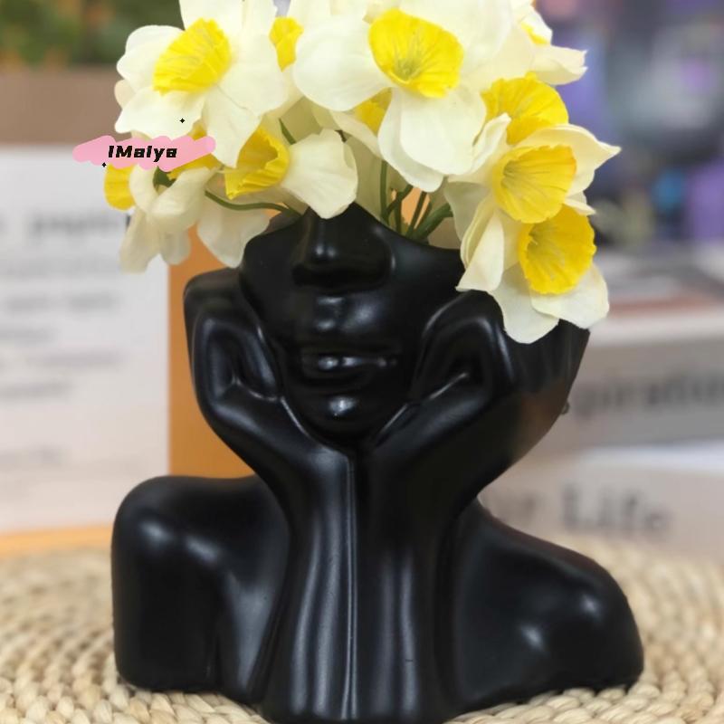 M-Human Face Shape Makeup Brush Holder - Beauty Makeup Storage Box Woman Face Design Portable Storage Box