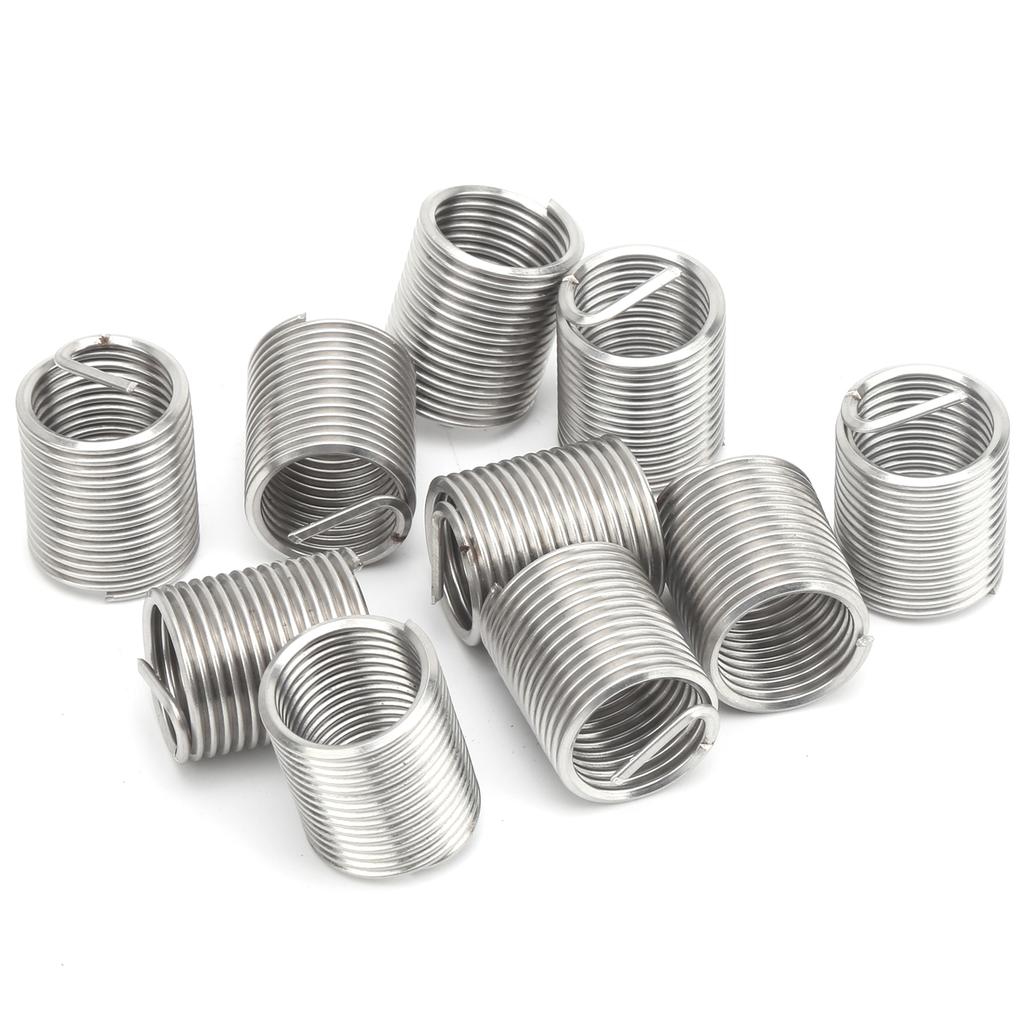 10Pcs Thread Repair Inserts Steel Wire Protection Sleeve Hardware Fastener M18 x 2.0 x 2D