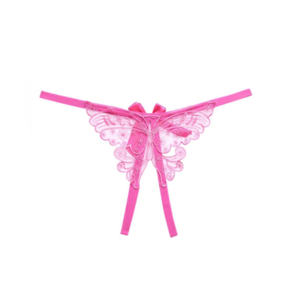 Butterfly Lace Embroidered Panties Thin Belt Bowknot T-Pants Transparent Sexy Mesh Thongs  Gift