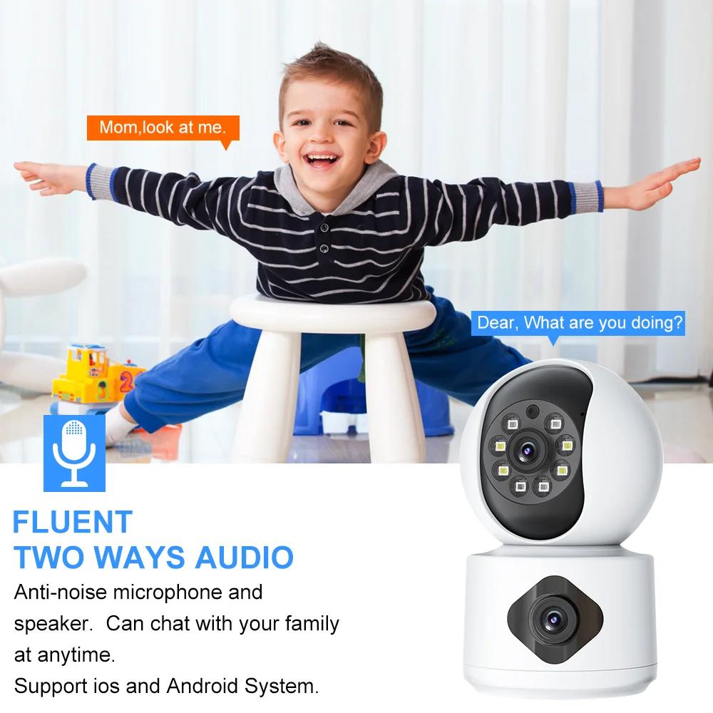Tuya 8MP 5G Wifi Indoor Lens Baby Monitor Color Night Vision Camera 4k Dual Screen Auto Tracking Video Surveillance
