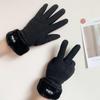Korean Style Gloves Full Finger Gloves  Driving Mitten Autumn Winter Female Gloves
