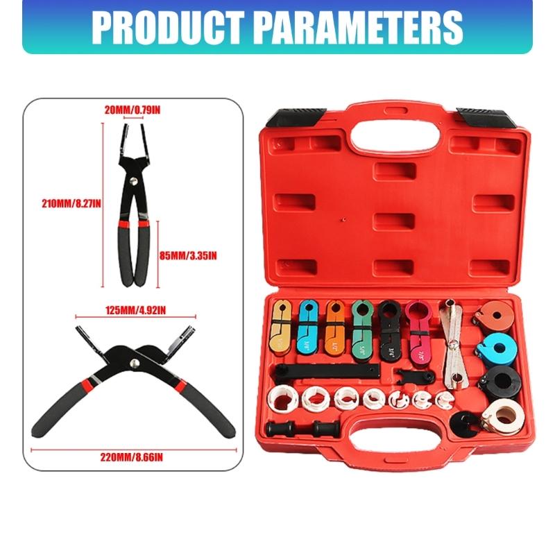 Universal 24Pcs Auto AC Repair Tool Oil Line Disconnect Tool For AC Oil & Transmission Systems Pipe Extraction