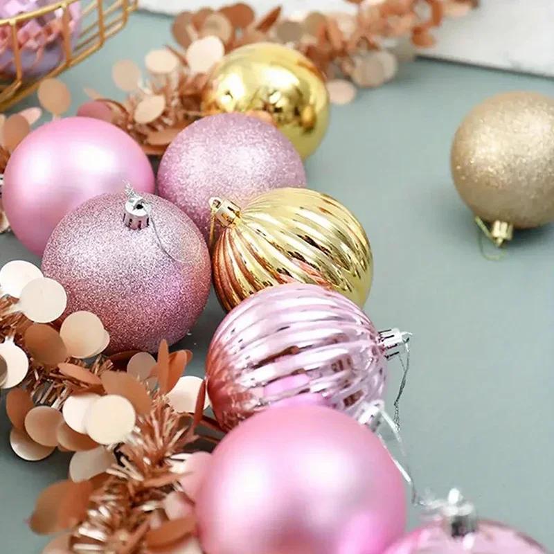 24pcs 3cm Christmas Balls Set Xmas Tree Hanging Pendant Christmas Decoration Home Party Hanging Ornament New Year Decoration